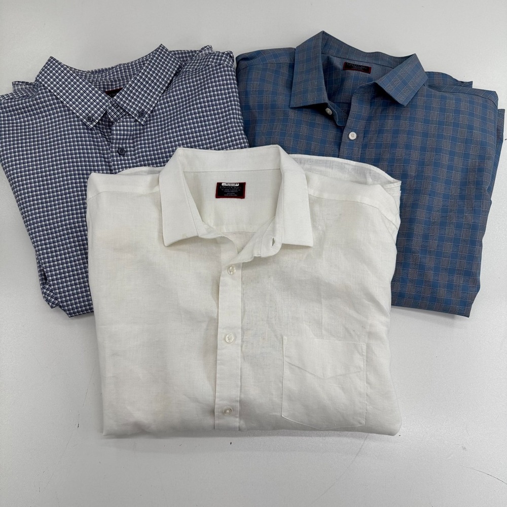 Lot of 3 UNTUCKit Casual Shirts MENS Blue White Button Down SIZE XXXL
